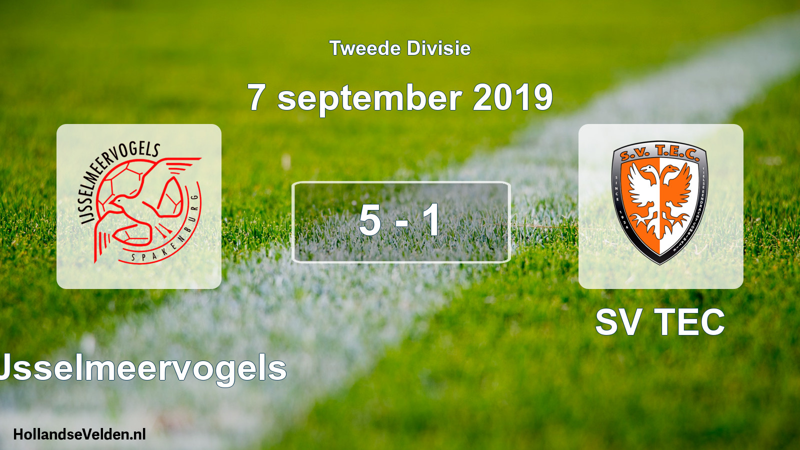 Gespeelde wedstrijd: IJsselmeervogels - SV TEC 5 - 1 (7 september 2019)