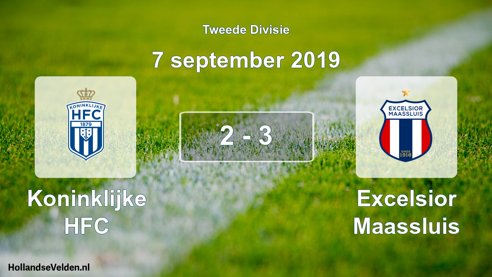 Gespeelde wedstrijd: Koninklijke HFC - Excelsior Maassluis 2 - 3 (7 september 2019)