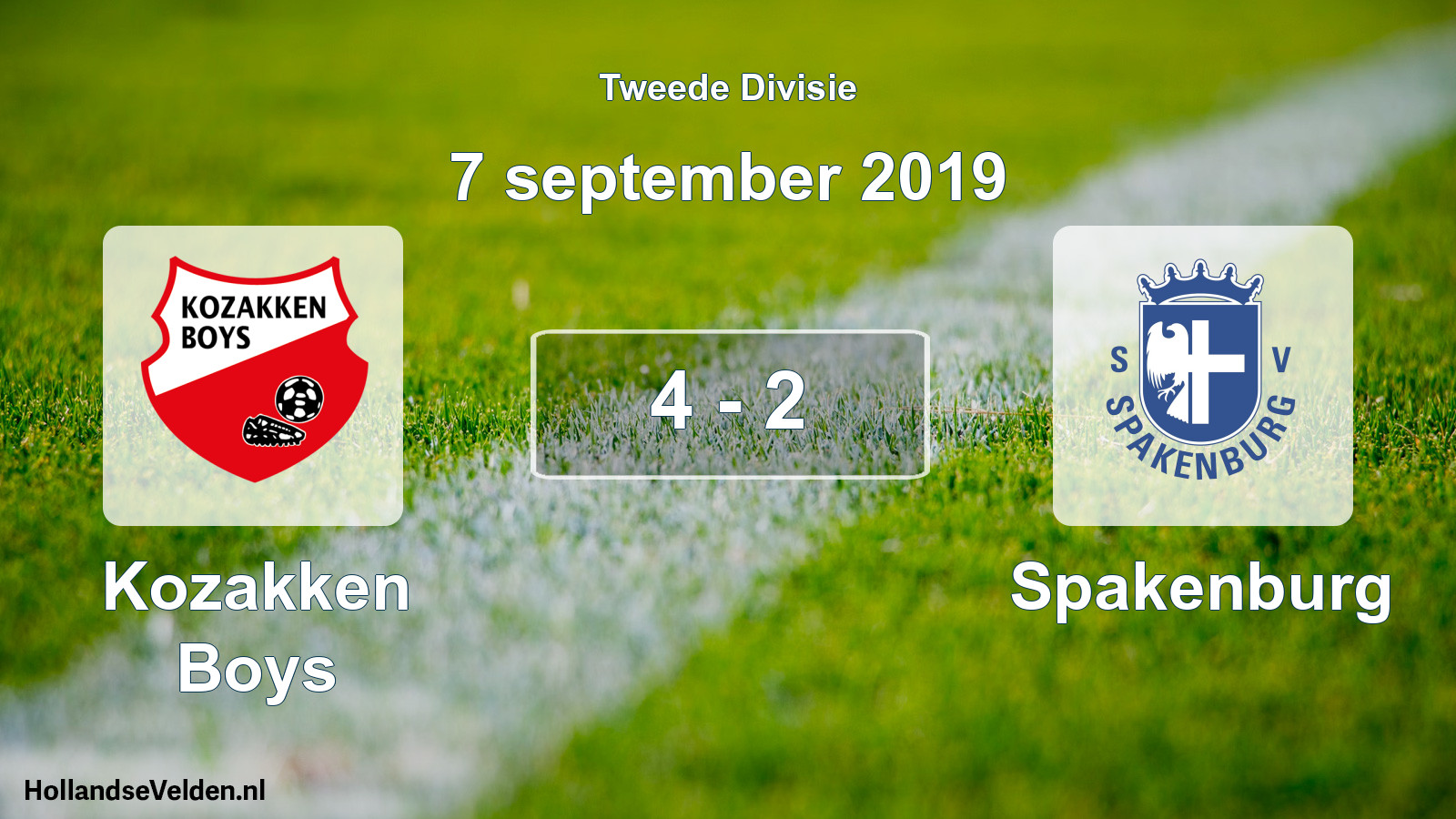 Gespeelde wedstrijd: Kozakken Boys - Spakenburg 4 - 2 (7 september 2019)