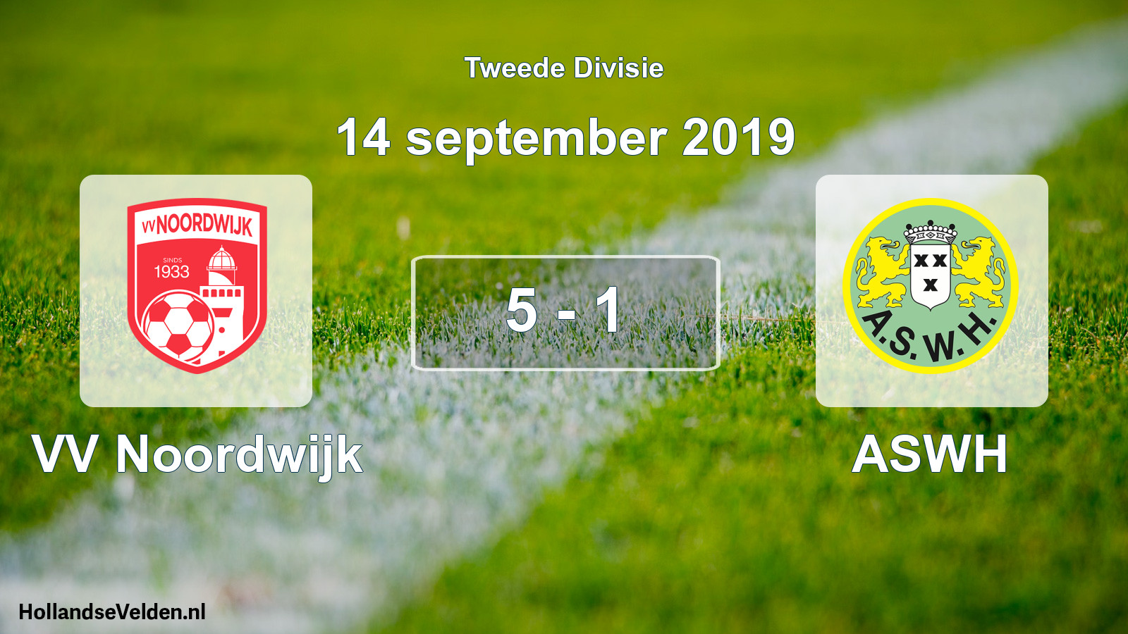 Gespeelde wedstrijd: VV Noordwijk - ASWH 5 - 1 (14 september 2019)