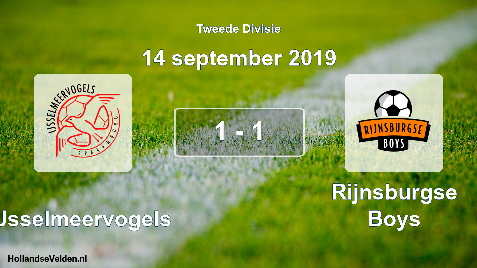 Gespeelde wedstrijd: IJsselmeervogels - Rijnsburgse Boys 1 - 1 (14 september 2019)