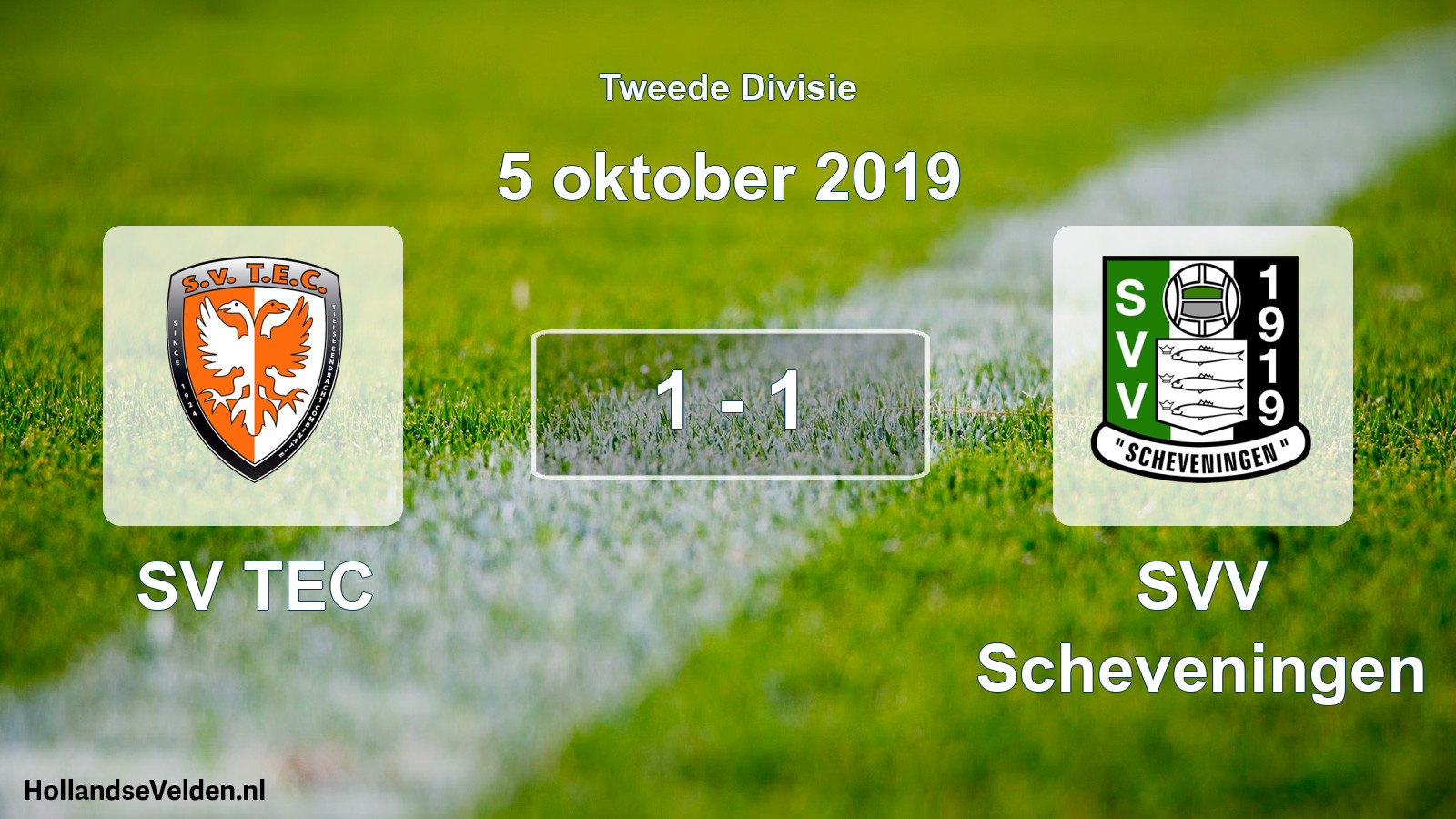 Gespeelde wedstrijd: SV TEC - SVV Scheveningen 1 - 1 (5 oktober 2019)