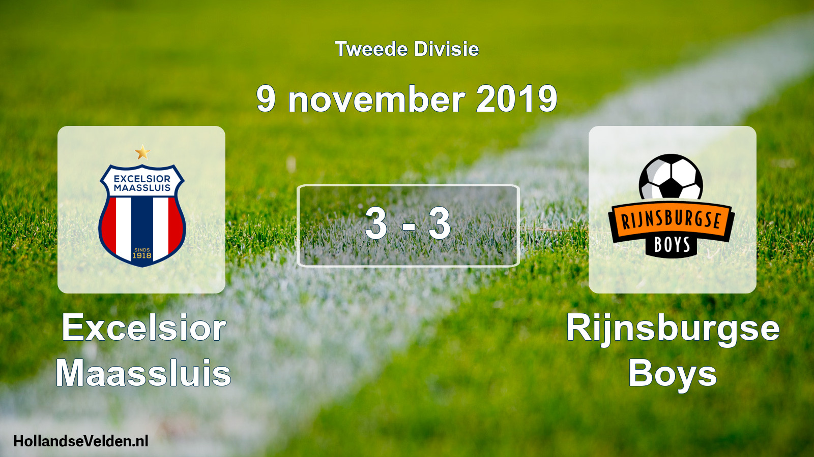 Gespeelde wedstrijd: Excelsior Maassluis - Rijnsburgse Boys 3 - 3 (9 november 2019)