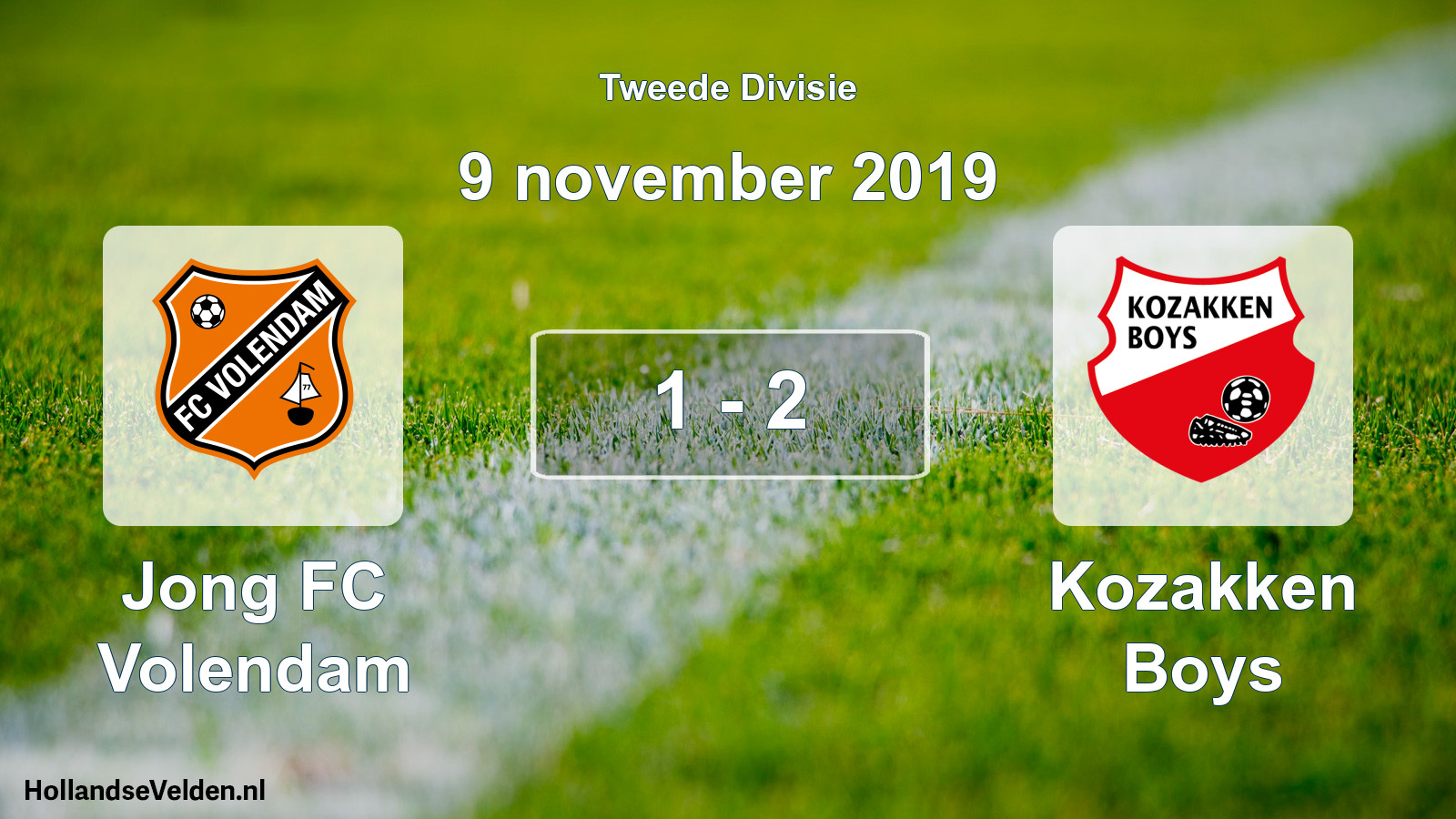 Gespeelde wedstrijd: Jong FC Volendam - Kozakken Boys 1 - 2 (9 november 2019)