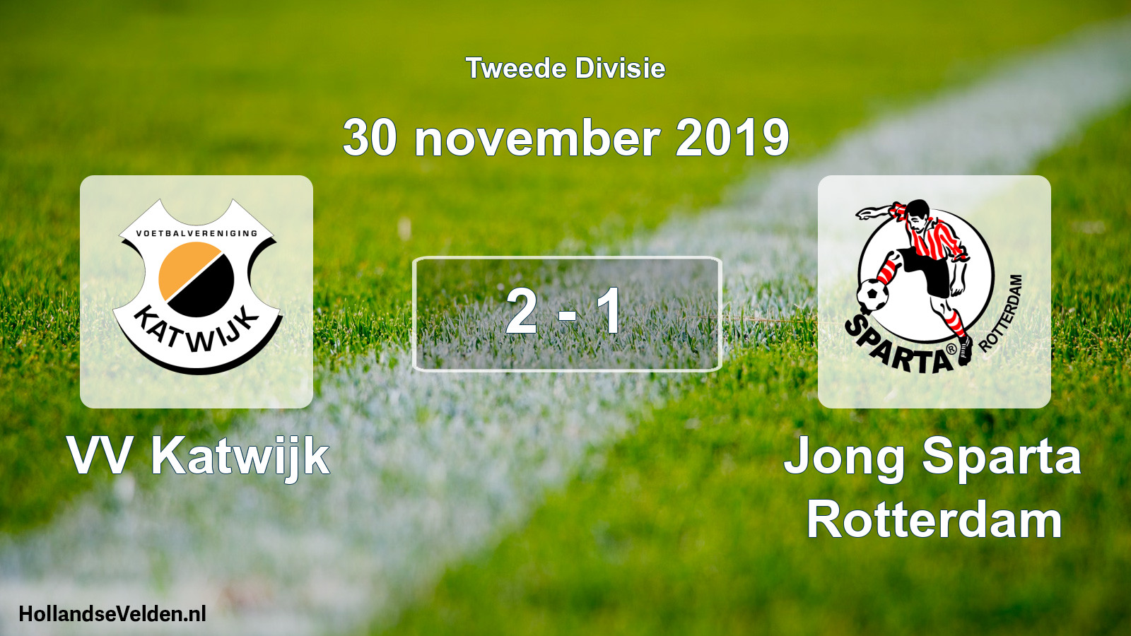 Gespeelde wedstrijd: VV Katwijk - Jong Sparta Rotterdam 2 - 1 (30 november 2019)