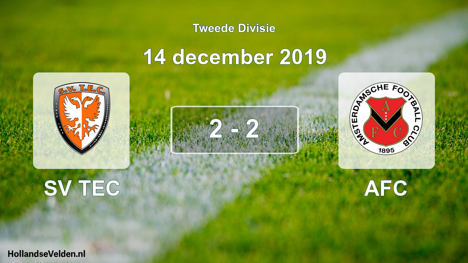 Gespeelde wedstrijd: SV TEC - AFC 2 - 2 (14 december 2019)