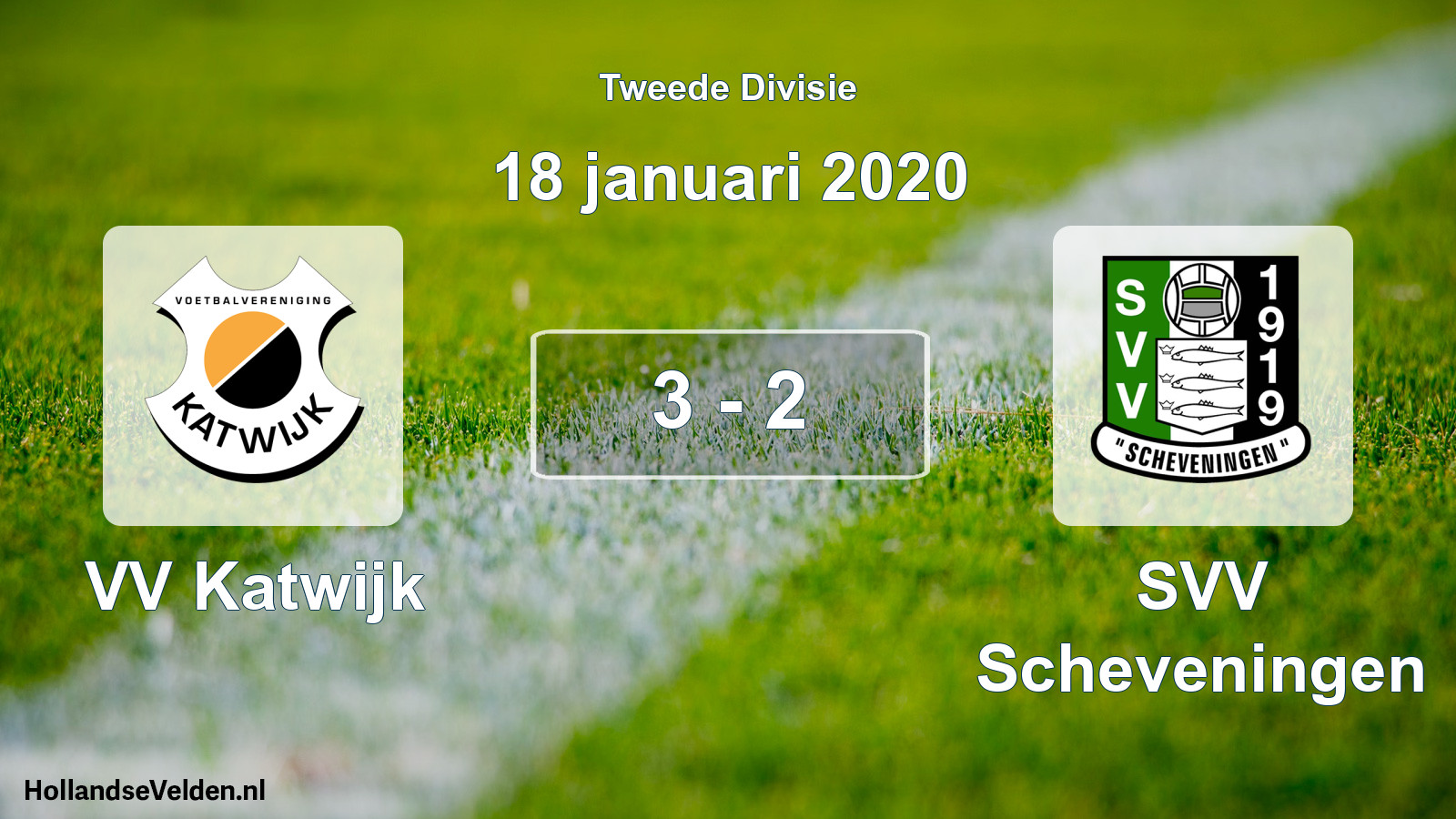 Gespeelde wedstrijd: VV Katwijk - SVV Scheveningen 3 - 2 (18 januari 2020)