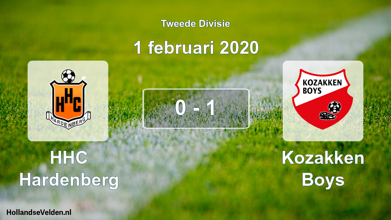 Gespeelde wedstrijd: HHC Hardenberg - Kozakken Boys 0 - 1 (1 februari 2020)