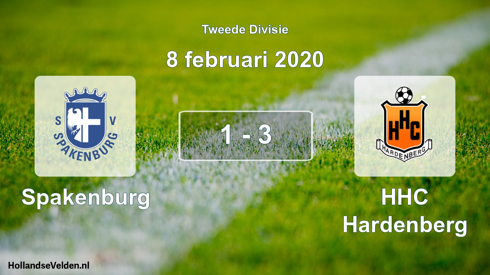 Gespeelde wedstrijd: Spakenburg - HHC Hardenberg 1 - 3 (8 februari 2020)