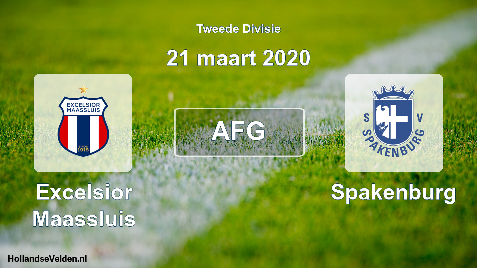 Geplande wedstrijd: Excelsior Maassluis - Spakenburg (21 maart 2020)