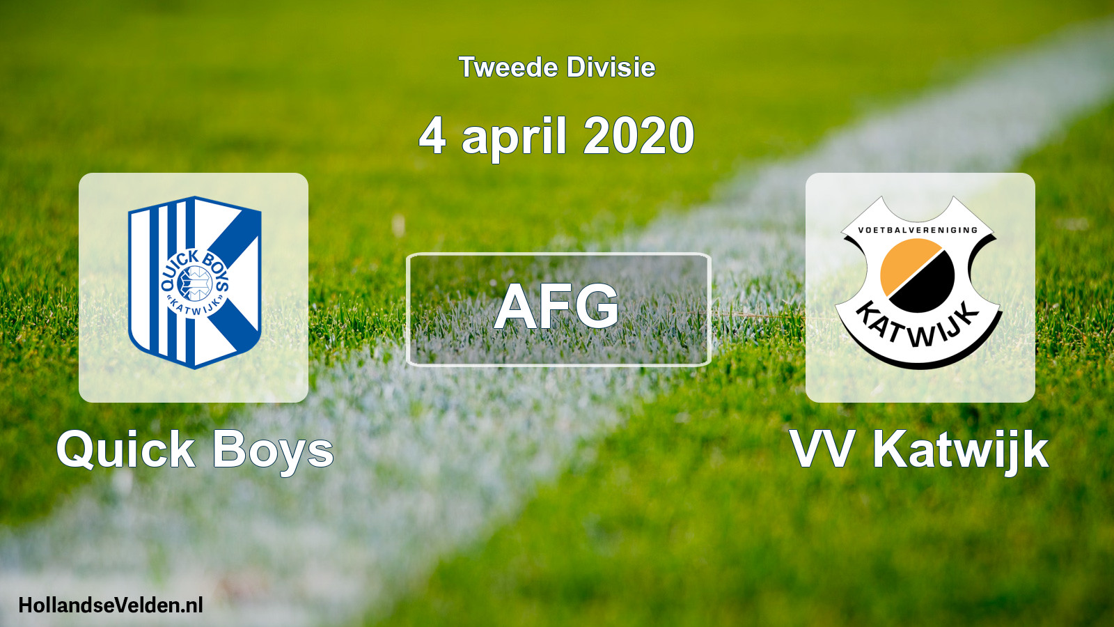 Scheduled Match: Quick Boys - VV Katwijk (4 April 2020)