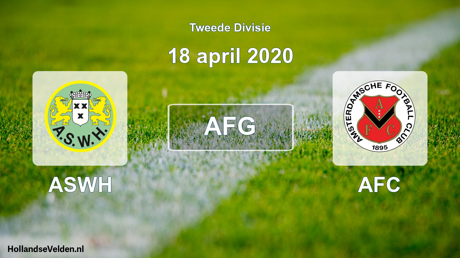 Geplande wedstrijd: ASWH - AFC (18 april 2020)
