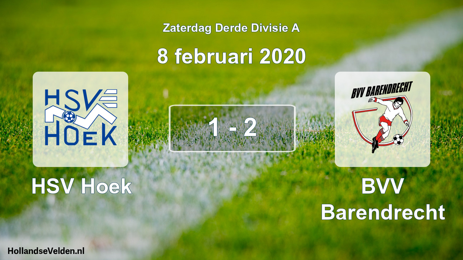Gespeelde wedstrijd: HSV Hoek - BVV Barendrecht 1 - 2 (8 februari 2020)