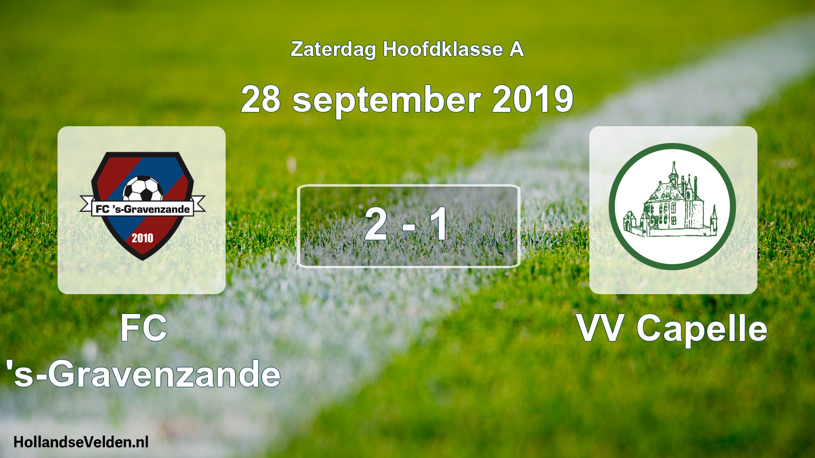 Gespeelde wedstrijd: FC 's-Gravenzande - VV Capelle 2 - 1 (28 september 2019)