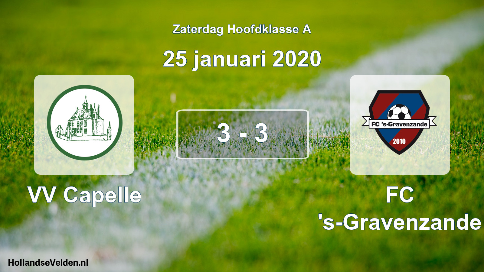 Gespeelde wedstrijd: VV Capelle - FC 's-Gravenzande 3 - 3 (25 januari 2020)
