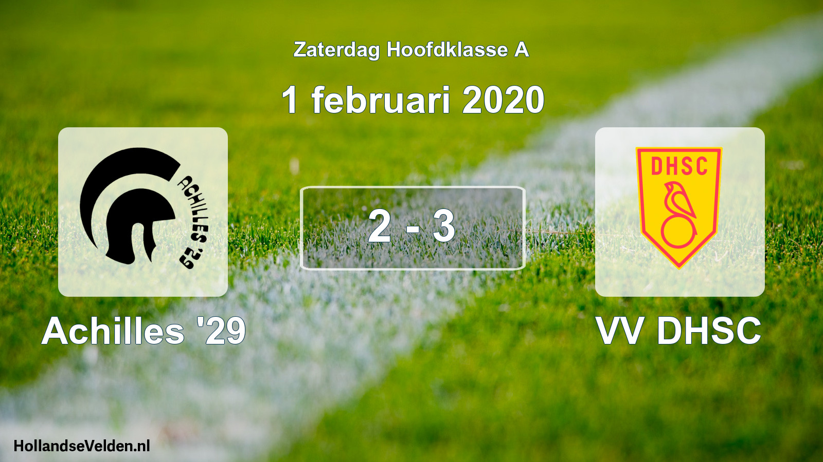 Gespeelde wedstrijd: Achilles '29 - VV DHSC 2 - 3 (1 februari 2020)