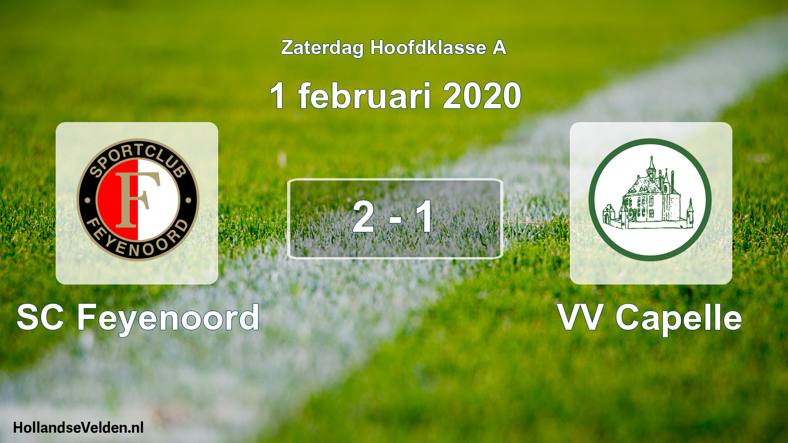 Gespeelde wedstrijd: SC Feyenoord - VV Capelle 2 - 1 (1 februari 2020)
