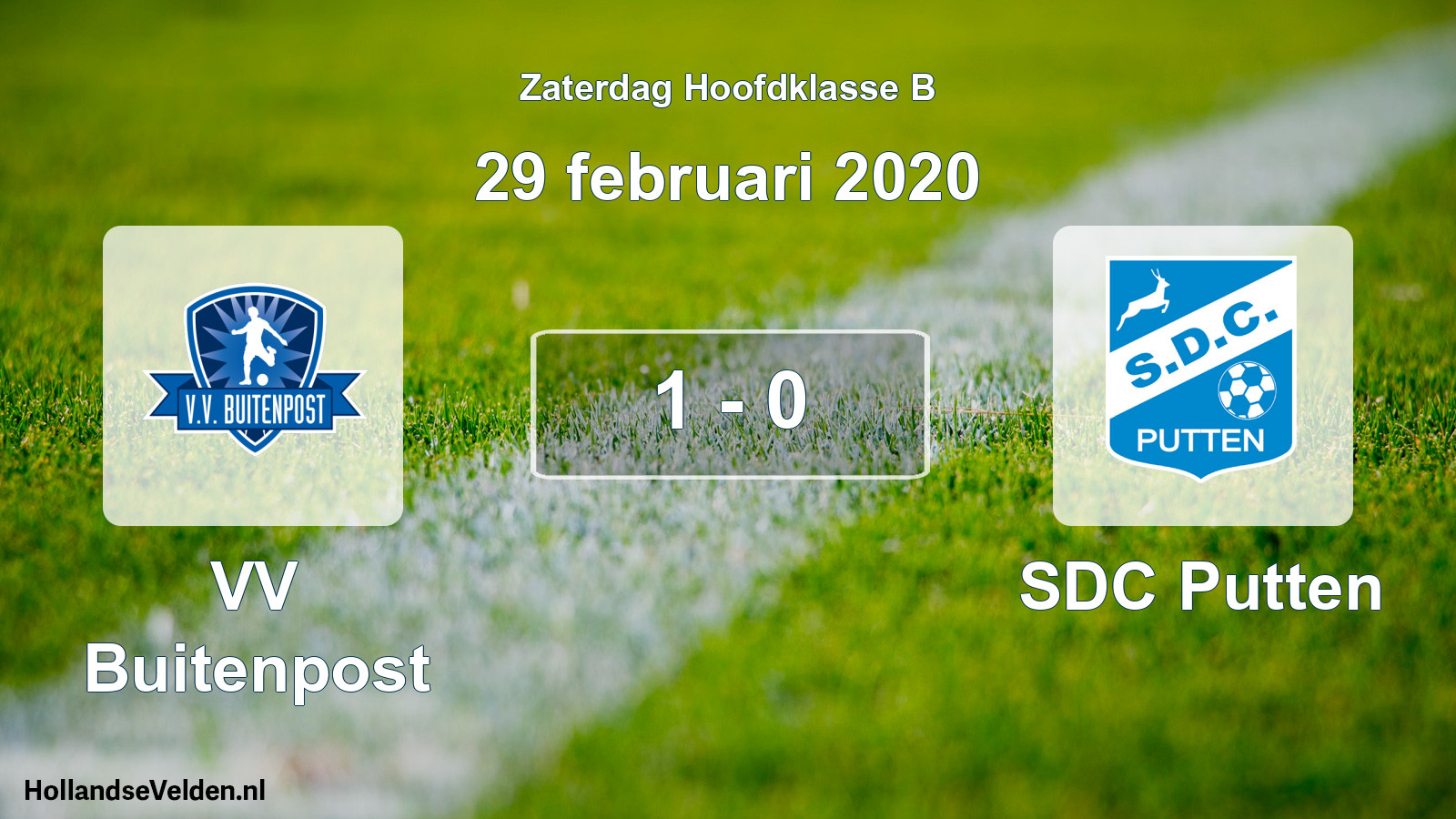 Gespeelde wedstrijd: VV Buitenpost - SDC Putten 1 - 0 (29 februari 2020)