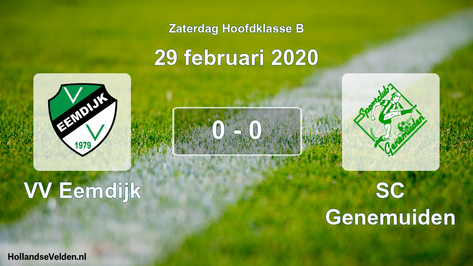 Gespeelde wedstrijd: VV Eemdijk - SC Genemuiden 0 - 0 (29 februari 2020)