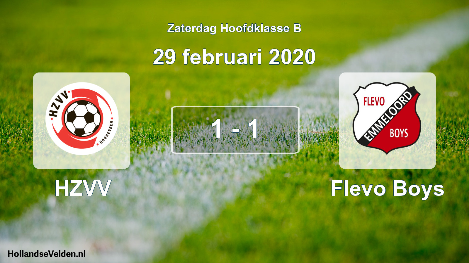Gespeelde wedstrijd: HZVV - Flevo Boys 1 - 1 (29 februari 2020)
