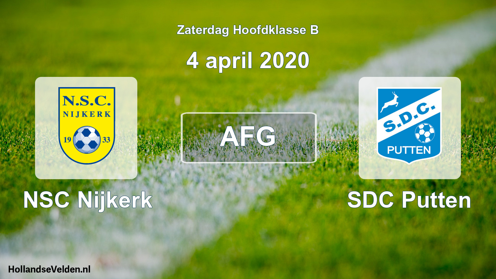 Geplande wedstrijd: NSC Nijkerk - SDC Putten (4 april 2020)