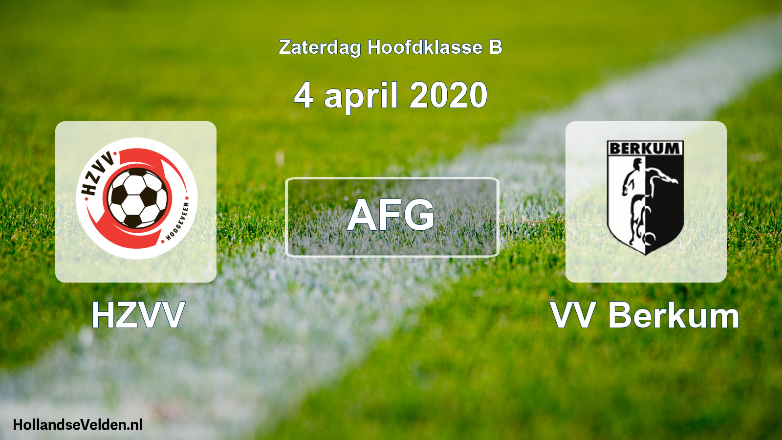 Geplande wedstrijd: HZVV - VV Berkum (4 april 2020)