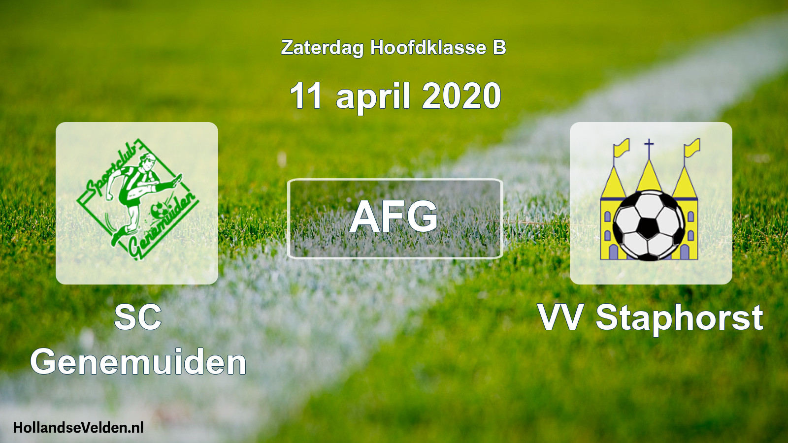 Geplande wedstrijd: SC Genemuiden - VV Staphorst (11 april 2020)