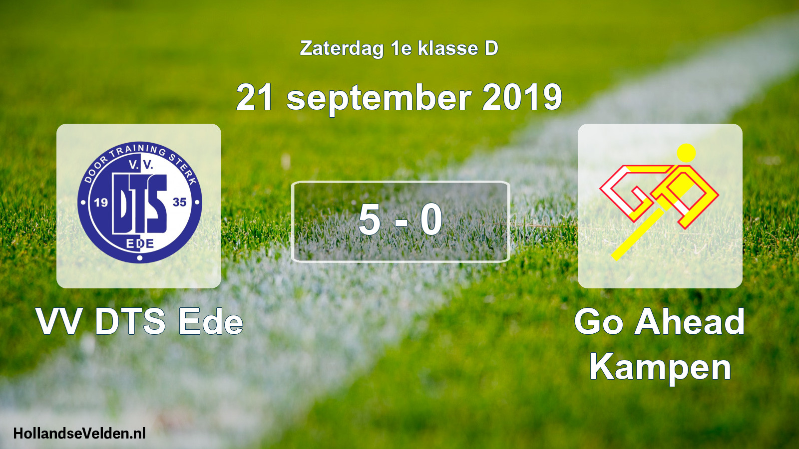 Gespeelde wedstrijd: VV DTS Ede - Go Ahead Kampen 5 - 0 (21 september 2019)