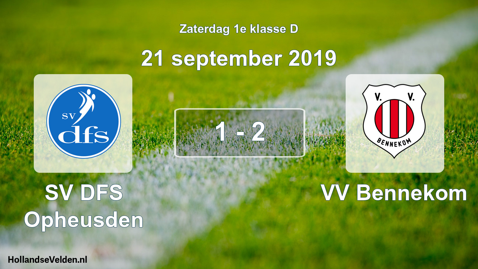 Gespeelde wedstrijd: SV DFS Opheusden - VV Bennekom 1 - 2 (21 september 2019)