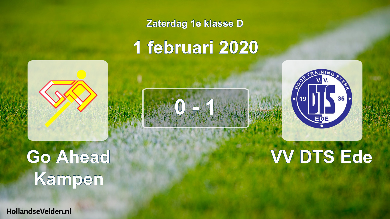 Gespeelde wedstrijd: Go Ahead Kampen - VV DTS Ede 0 - 1 (1 februari 2020)