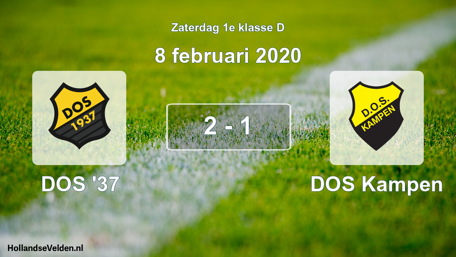Gespeelde wedstrijd: DOS '37 - DOS Kampen 2 - 1 (8 februari 2020)