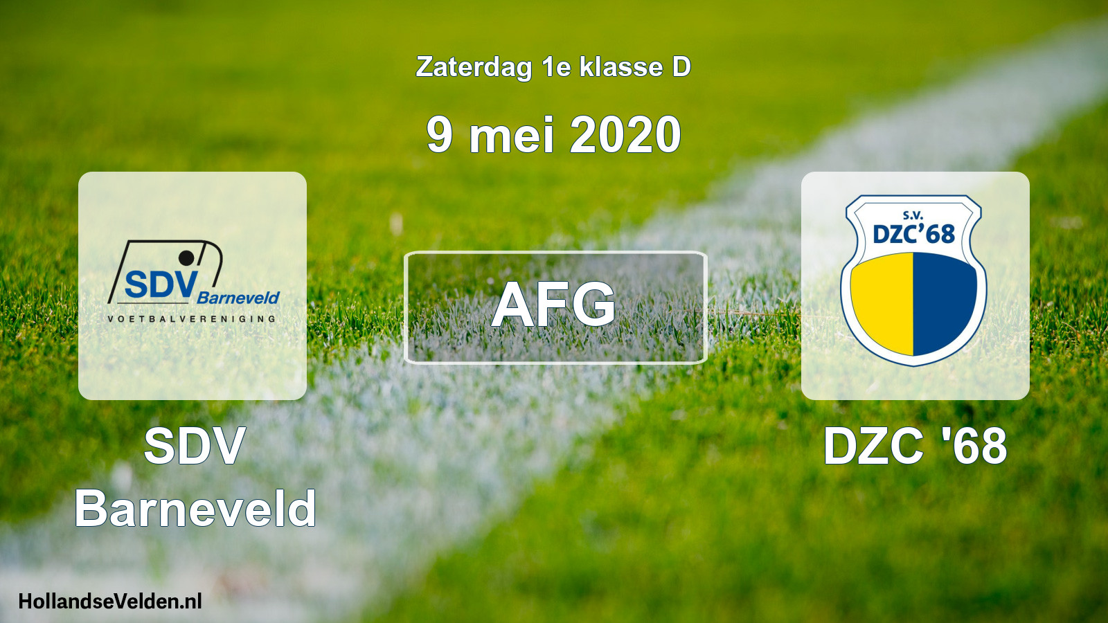 Geplande wedstrijd: SDV Barneveld - DZC '68 (9 mei 2020)