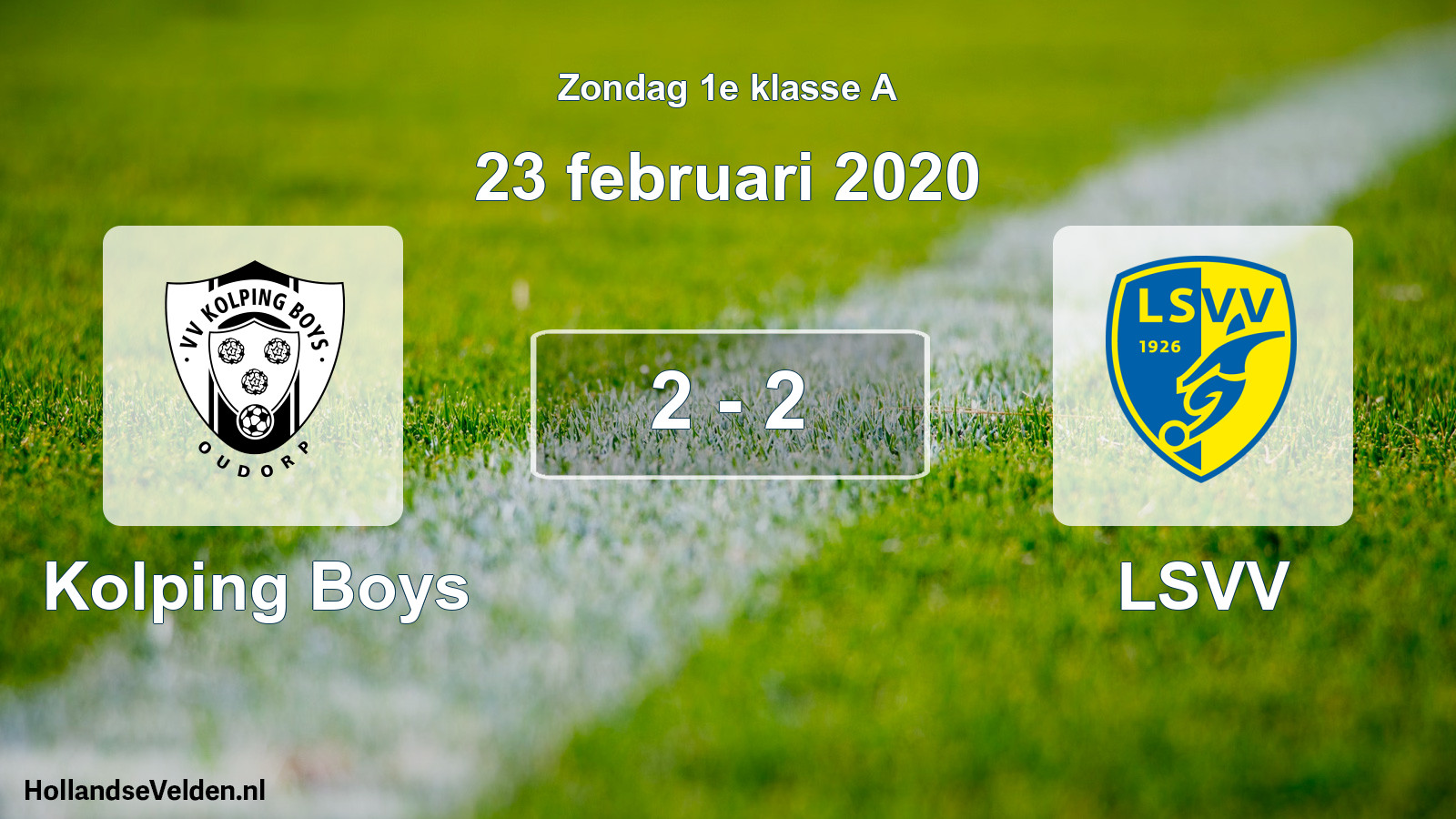 Gespeelde wedstrijd: Kolping Boys - LSVV 2 - 2 (23 februari 2020)