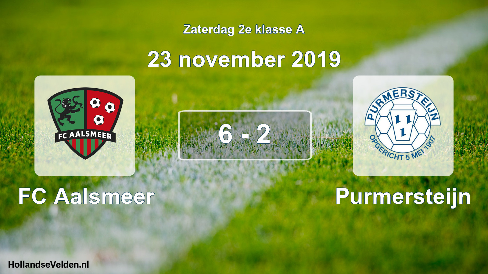 Gespeelde wedstrijd: FC Aalsmeer - Purmersteijn 6 - 2 (23 november 2019)