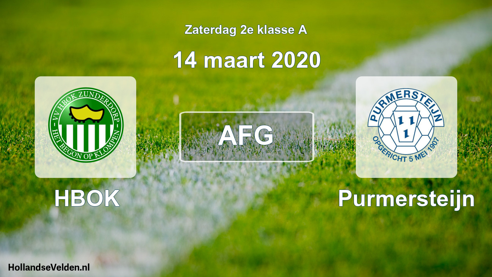 Geplande wedstrijd: HBOK - Purmersteijn (14 maart 2020)