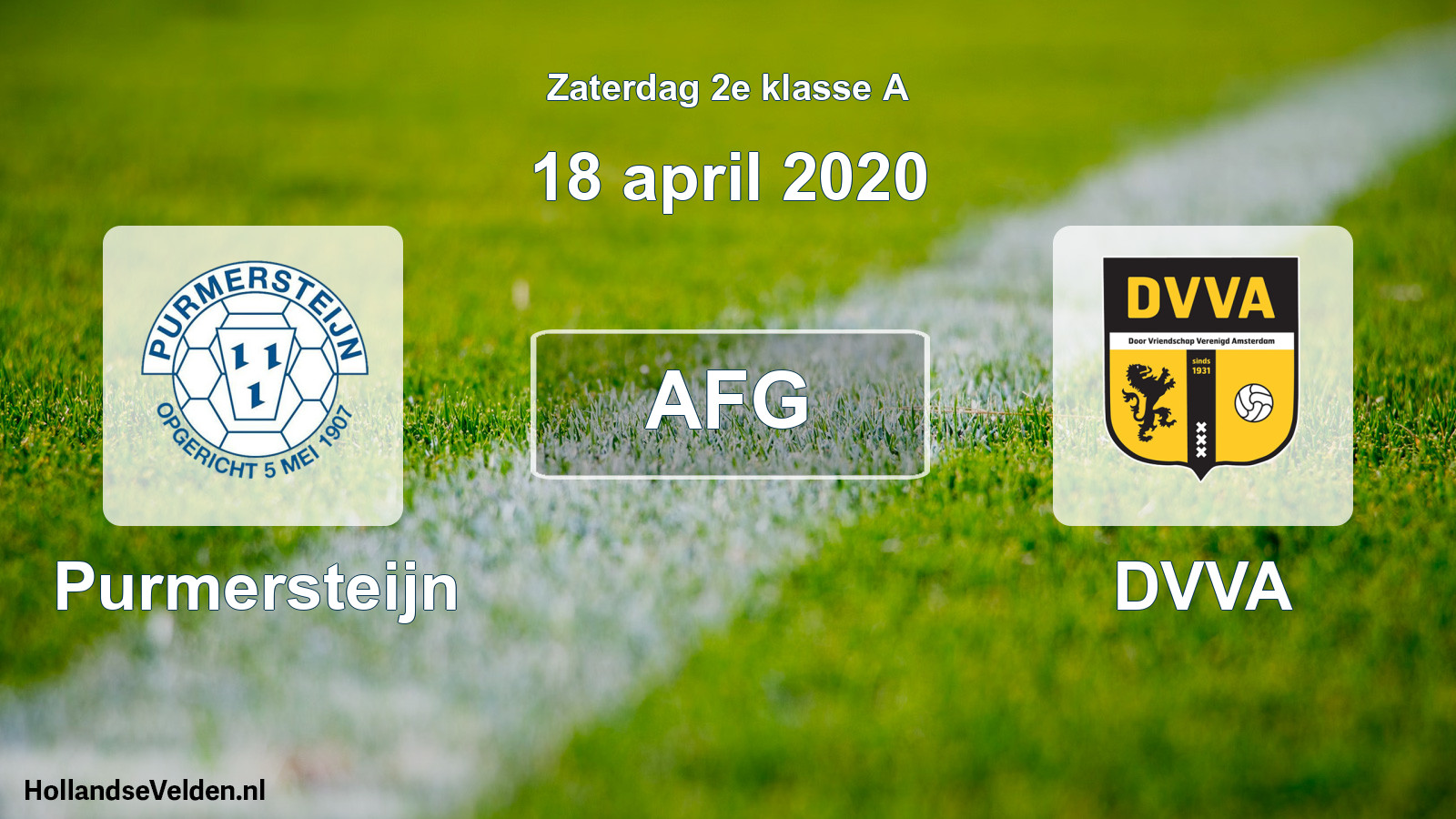 Geplande wedstrijd: Purmersteijn - DVVA (18 april 2020)