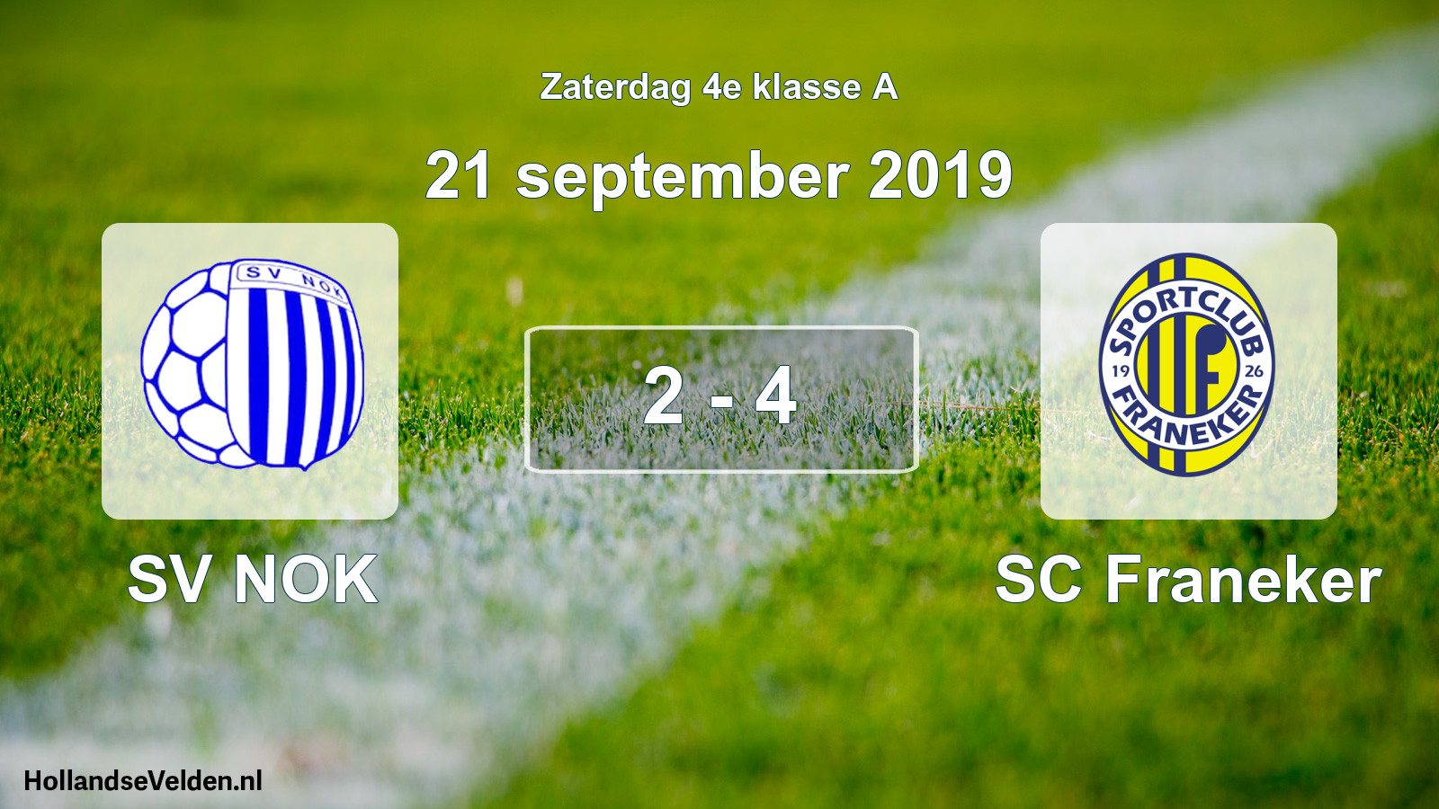 Gespeelde wedstrijd: SV NOK - SC Franeker 2 - 4 (21 september 2019)