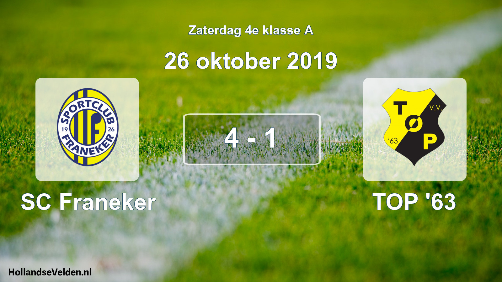 Gespeelde wedstrijd: SC Franeker - TOP '63 4 - 1 (26 oktober 2019)