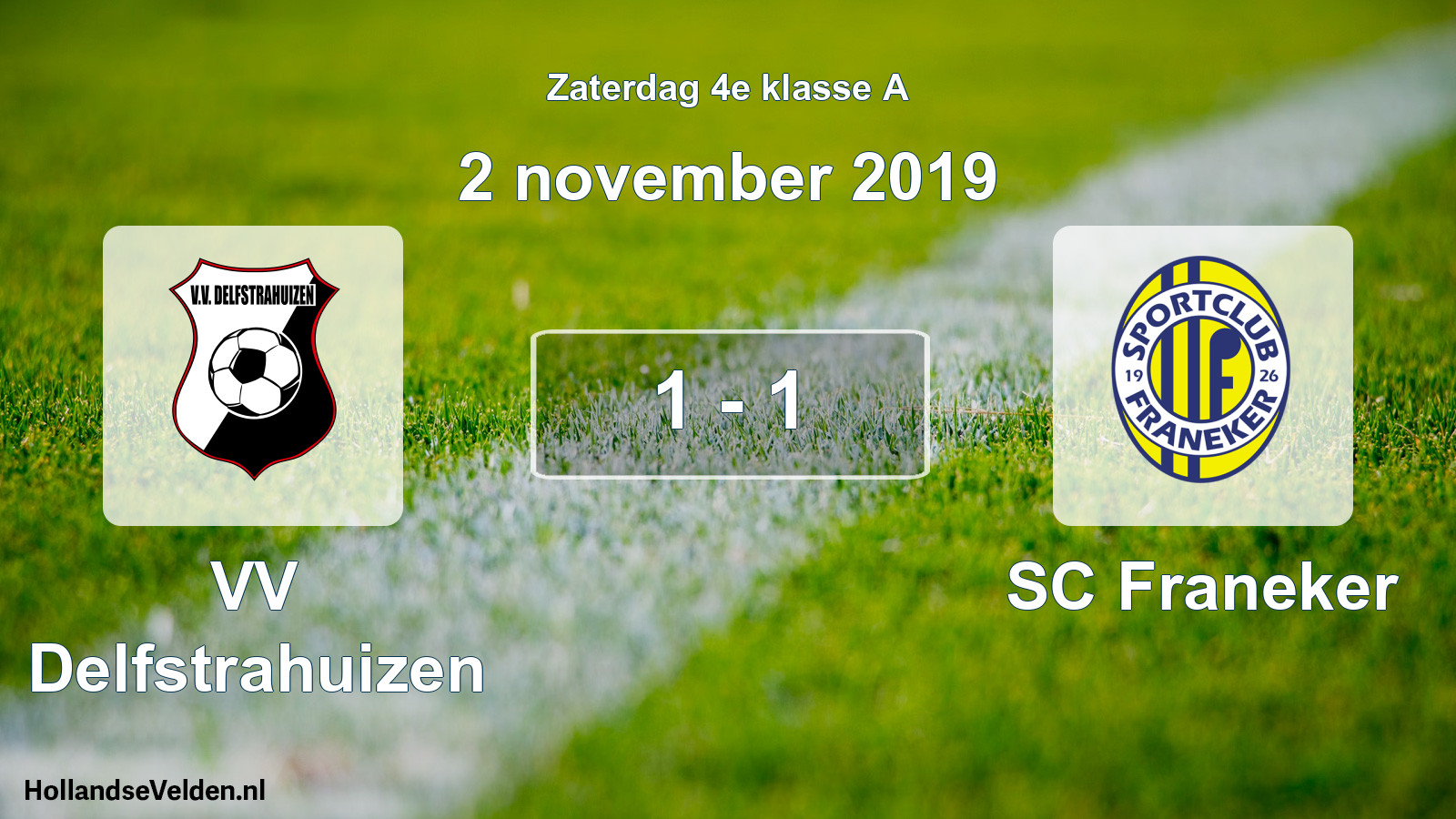 Gespeelde wedstrijd: VV Delfstrahuizen - SC Franeker 1 - 1 (2 november 2019)