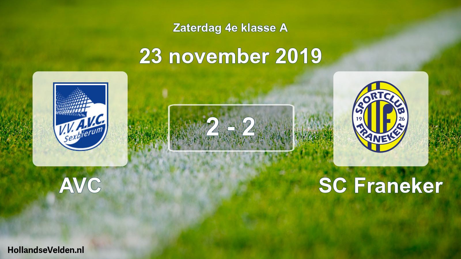 Gespeelde wedstrijd: AVC - SC Franeker 2 - 2 (23 november 2019)