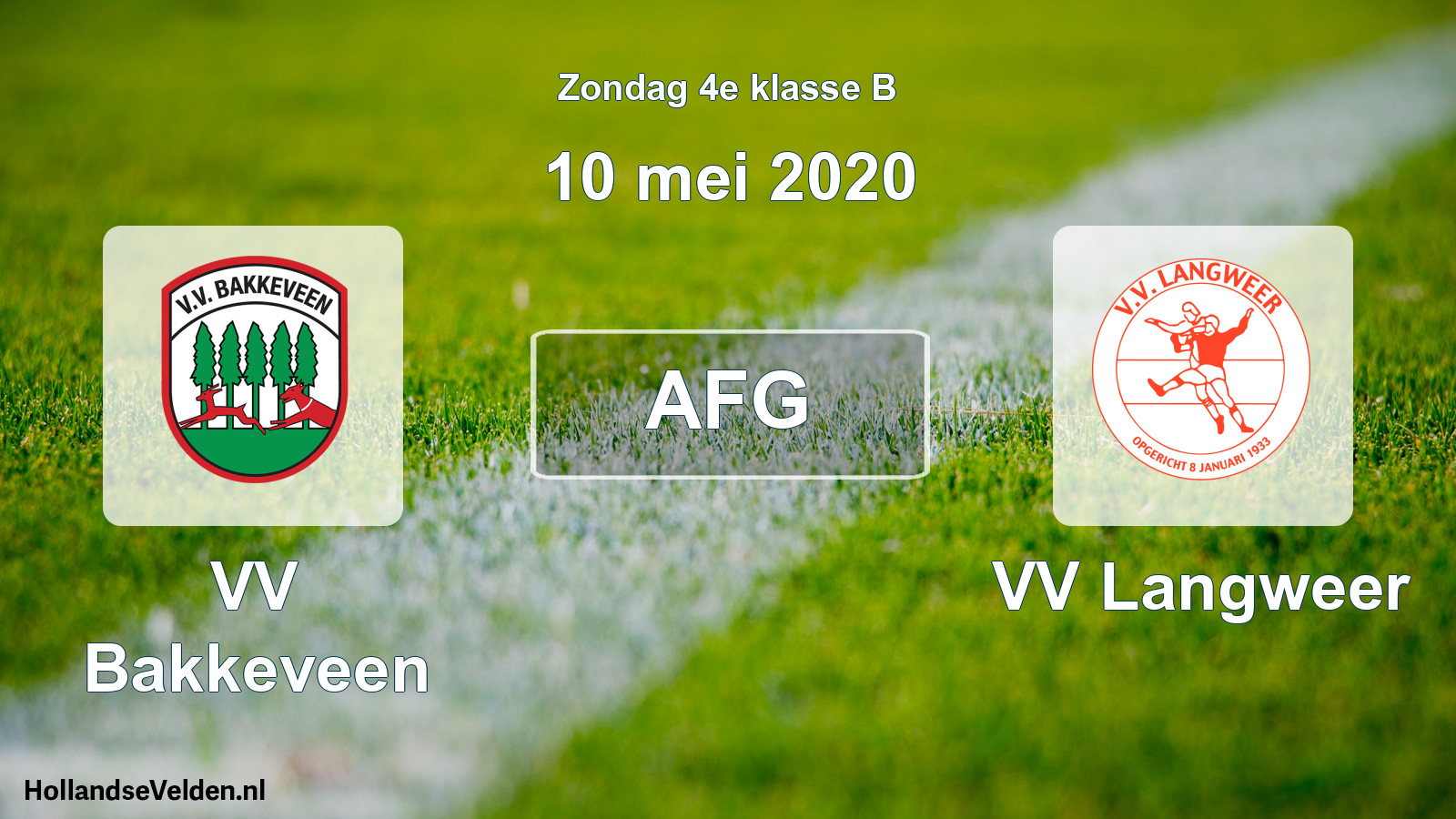 Geplande wedstrijd: VV Bakkeveen - VV Langweer (10 mei 2020)