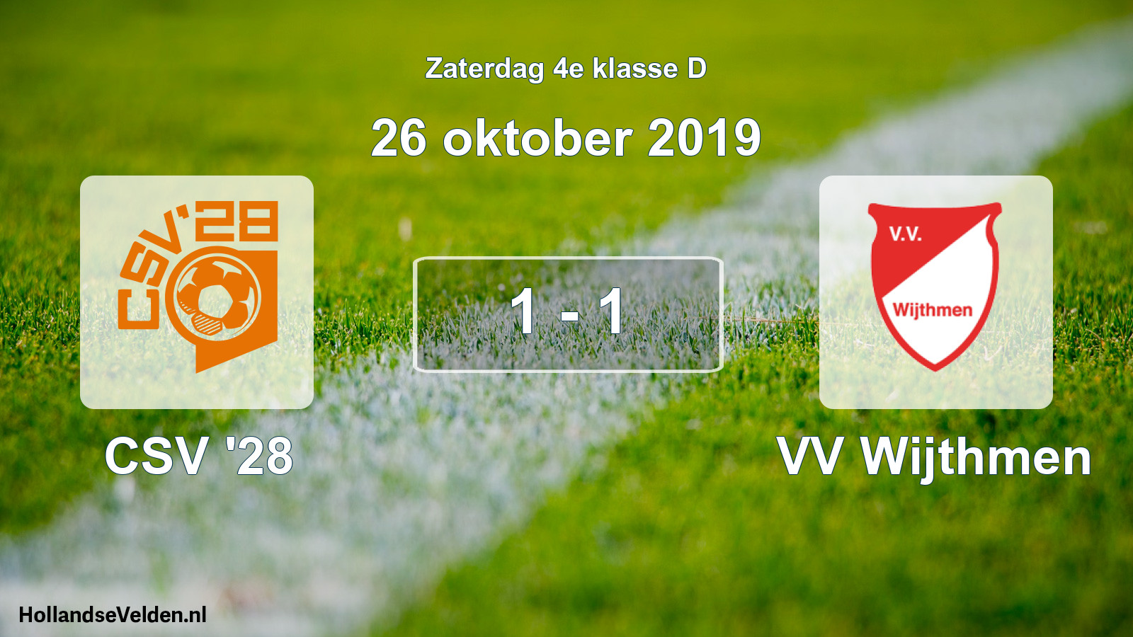 Gespeelde wedstrijd: CSV '28 - VV Wijthmen 1 - 1 (26 oktober 2019)