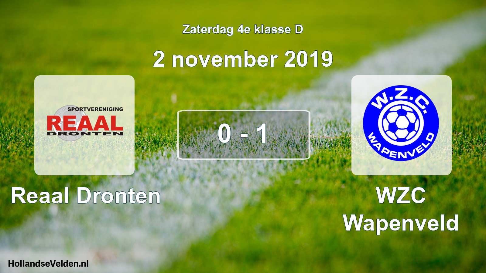 Gespeelde wedstrijd: Reaal Dronten - WZC Wapenveld 0 - 1 (2 november 2019)