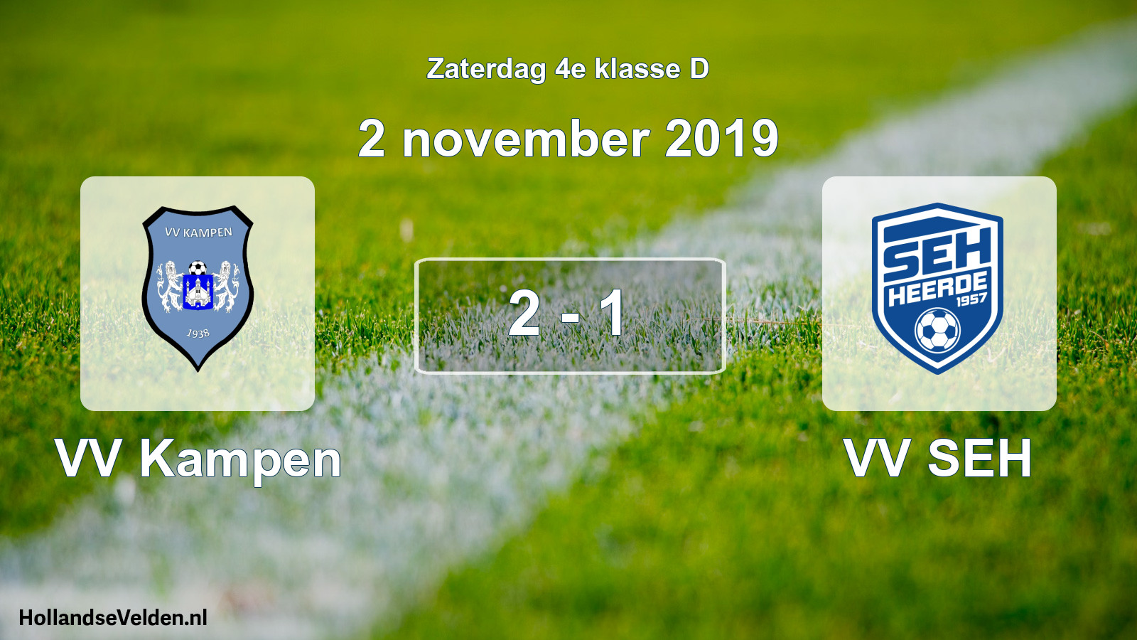 Gespeelde wedstrijd: VV Kampen - VV SEH 2 - 1 (2 november 2019)