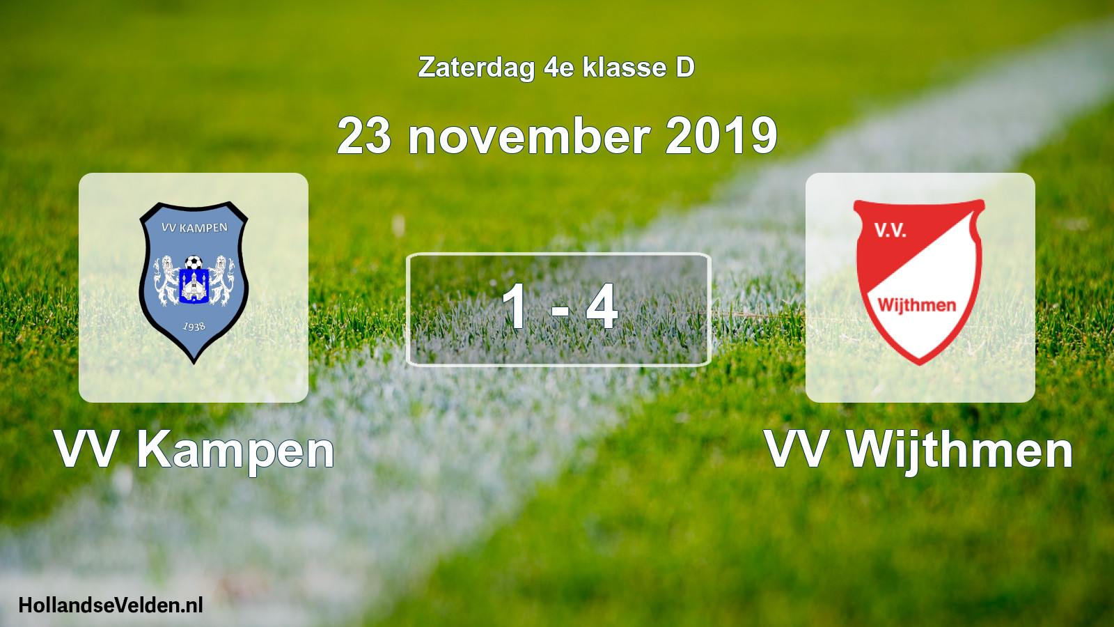 Gespeelde wedstrijd: VV Kampen - VV Wijthmen 1 - 4 (23 november 2019)