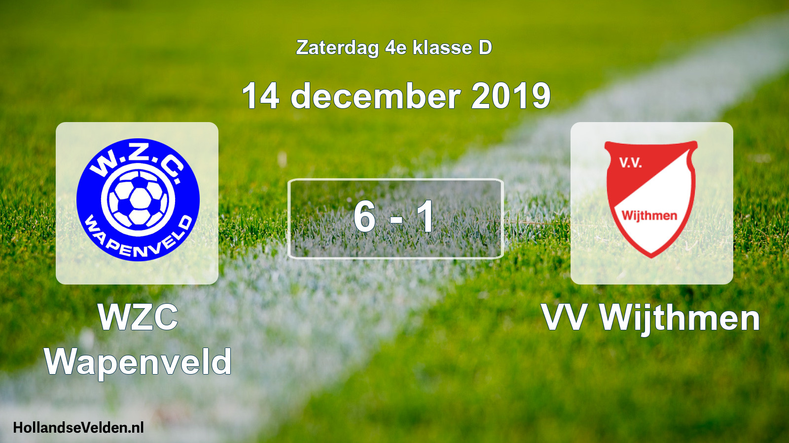 Gespeelde wedstrijd: WZC Wapenveld - VV Wijthmen 6 - 1 (14 december 2019)