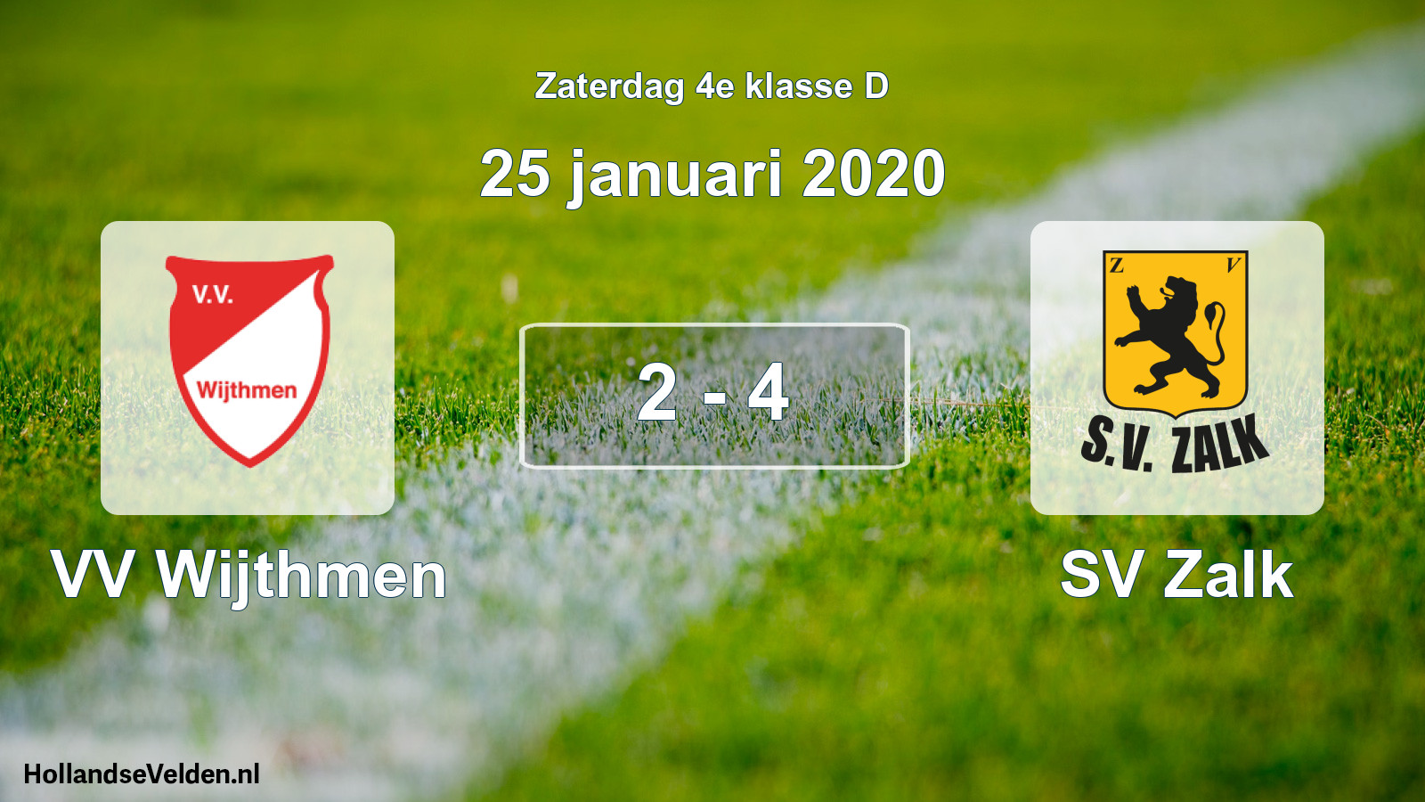 Gespeelde wedstrijd: VV Wijthmen - SV Zalk 2 - 4 (25 januari 2020)