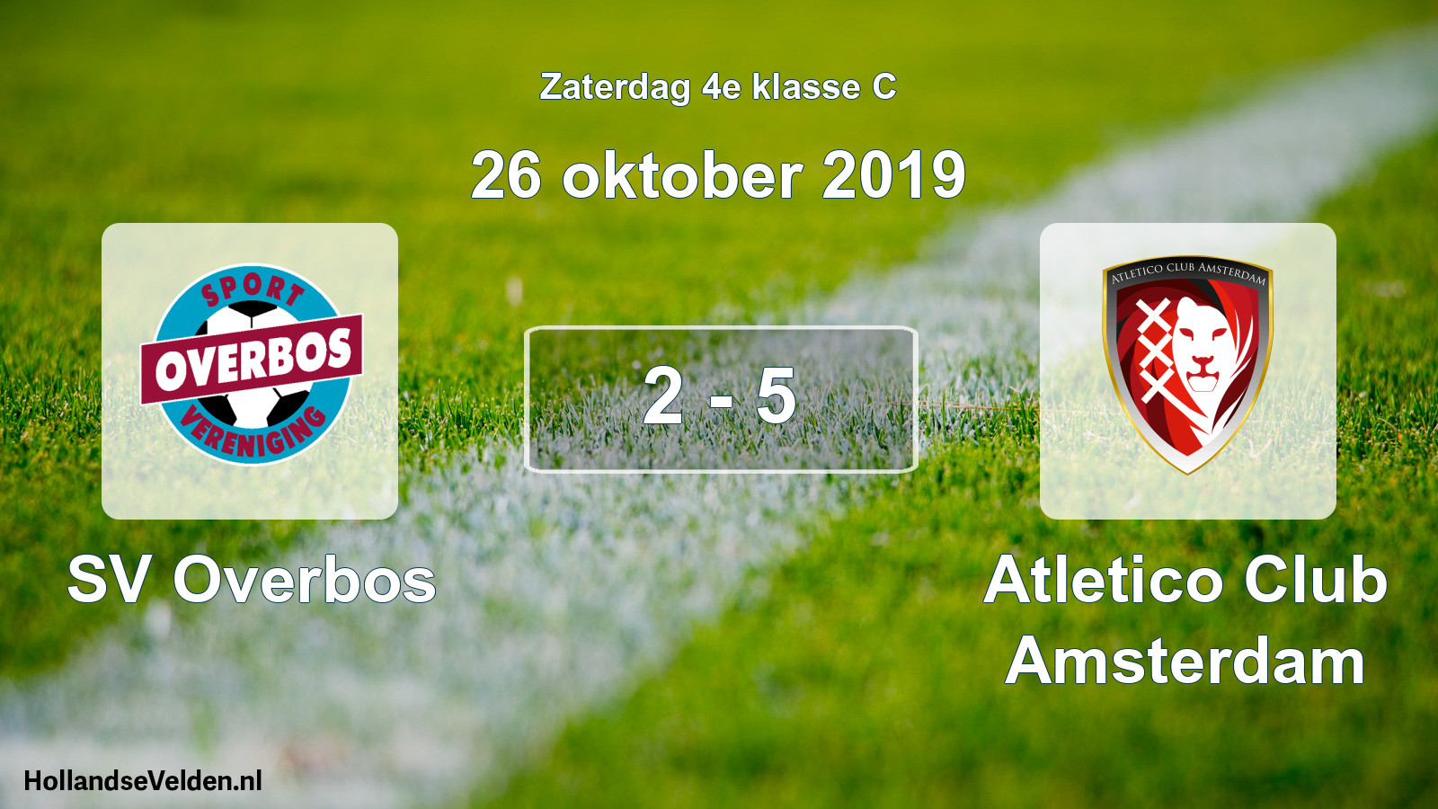 Gespeelde wedstrijd: SV Overbos - Atletico Club Amsterdam 2 - 5 (26 oktober 2019)