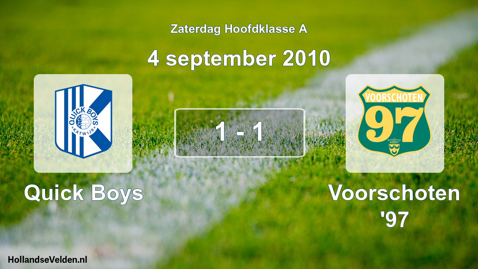 Gespeelde wedstrijd: Quick Boys - Voorschoten '97 1 - 1 (4 september 2010)