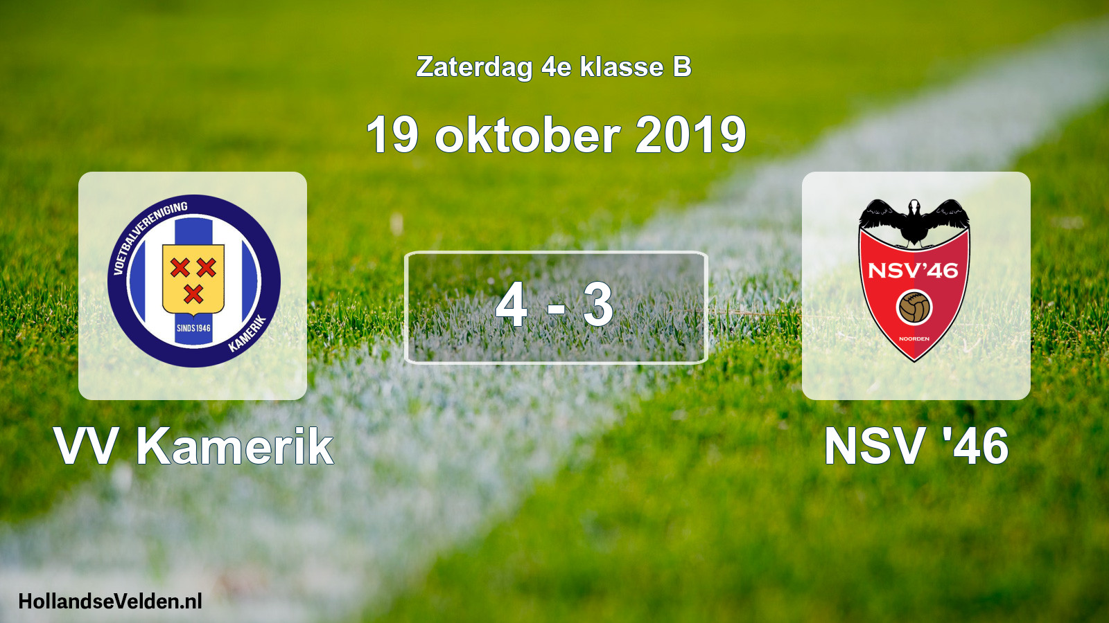 Gespeelde wedstrijd: VV Kamerik - NSV '46 4 - 3 (19 oktober 2019)